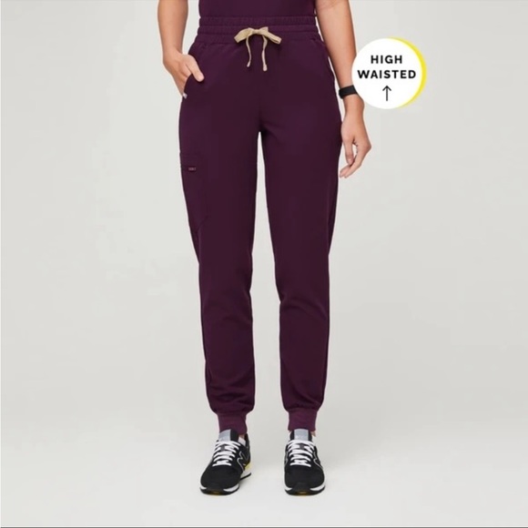 Figs high waisted Zamora scrub Joggers & Catarina top in Deep purple set xs - Picture 3 of 11